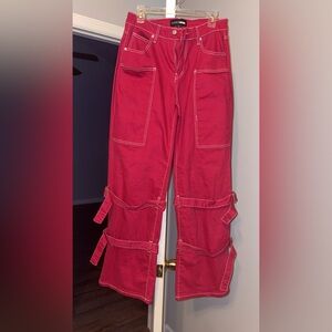 Fuchsia Pink Cargo Pants